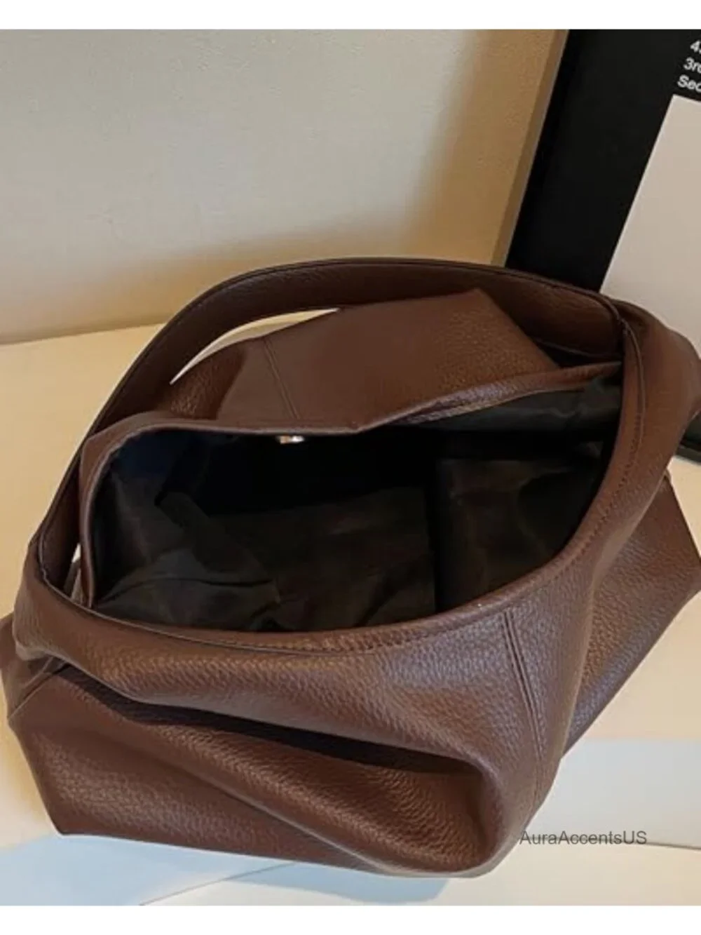 Faux Leather Hobo Shoulder Bag Tote Handbag